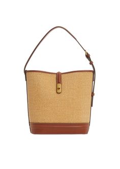 Raffia-effect bucket bag -  Women | Mango USA Trendy Purses, Bag Women Fashion, Quilted Handbags, Patterned Backpack, Quilted Crossbody Bag, Straw Bags, Raffia Bag, Women Bags Fashion, Stylish Handbags