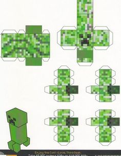 an image of some papercrafts that are made to look like minecraft creeper