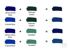 the different shades of blue and green are shown in this chart, which shows how to use