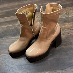 Asos Design Platform Boots, Patent, Nude Color, Size Is 7 Us, Nwot. Design Shoes, Nude Color, Platform Boots, Designer Shoes, Bootie Boots, Ankle Boots, Asos, Size 7, Women Shoes