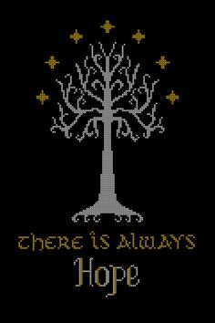 there is always hope in the lord's house cross stitch pattern on black background