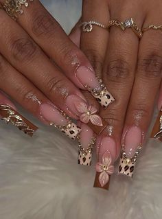 not mine ♡. Nails No Gems Or Charms, Nail Inspo Coffin Christmas, 19 Birthday Nail Ideas, Aesthetic Birthday Nails, Acrylic Birthday Nails, Nail Inspo Flower, Quartz Nails, Hard Nails, Spring Nail Designs