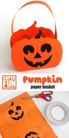 this paper pumpkin basket is so cute and easy to make