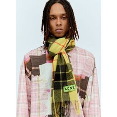 Check Finge Scarf In Wool-And-Cashmere Blend Knit. Rectangular Construction Check Motif Fringe Trims Logo Patch Made In Italy Shell: 85% Wool, 15% Cashmere Color: Yellow Code: Ca0312 Ane Sku: Ln-Acn0156037yel Welcome To The Official Luosophy Poshmark Closet! Luosophy Is A Luxury Brand Reselling Company Founded In San Diego, Ca From 2016. All Our Products Are Imported From Italy And Sold In The Usa. We Do Our Best To Provide High Fashion, Luxury Items At Affordable Prices. We Guarantee All Our Pr Acne Studios Men, Mohair Scarf, Face Patches, Cashmere Color, Printed Silk Scarf, Denim Patches, Large Scarf, Fringe Scarf, Knit Beanie Hat