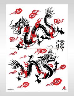 skin art tattoo Chinese dragon red cloud large 8.25" For temporary tattoo individual design orders, we combine shipping, and there is no any shipping charge for additional pieces IF you COMBINE your orders and make a single payment. Product Features: Chinese dragon red cloud large 8.25" temporary tattoo Cool and sexy removable waterproof transfer temporary tattoo body art sticker. Approximate sheet Size: 8.25 inches X 5.75 inches (21cm X 15cm) This listing is for 1 sheet of temporary tattoos. 100% brand new and high quality Please kindly note that photo may be slightly different from the actual item in terms of color due to the lighting during photo shooting or the monitor display. Can be used on the hand, chest, face, neck, back, shoulder, arm, forearm, ribs, lower back, thigh, leg, ankle Dragon Tattoo Outline, Dragon Tattoo Images, Chinese Dragon Pattern, Tattoo Chinese, Tattoo Cool, Red Cloud, Tattoo Outline, Dragon Pattern, Pattern Tattoo