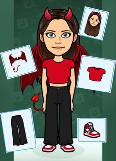 Just a fit to inspire your bitmoji outfits Snapchat Bitmoji Outfits Halloween, Autumn Bitmoji, Snapchat Halloween, Red Color Outfits