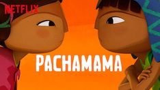 two children standing next to each other with the words pachamama in front of them