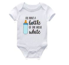 Includes: 1 OnesieMaterial: CottonGender: Girls & BoysPattern: Letters, BottleSleeve Length: ShortSummary: Baby Toddler Short Sleeve I'll Have a Bottle of The House White Onesie White Short Sleeve Onesie For Spring, Cute White Printed Onesie, Printed White Onesie For Playtime, White Onesie With Letter Print For Summer, White Letter Print Onesie For Summer, Family Matching Fitted White Onesie, Spring White Onesie With Letter Print, White Summer Onesie With Letter Print, White Fitted Onesie For Family Matching