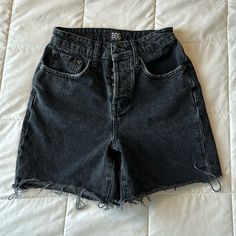 Black Jean Shorts From Urban Outfitters Size 24 Mom Jean Short Fit 4.5ish Inch Inseams Perfect Brand New Condition Black High Waist Edgy Shorts, Edgy High-waisted Black Shorts, Edgy Black High-waisted Shorts, Casual Black Cutoff Bottoms, Fitted Washed Black Short Bottoms, Fitted Washed Black Shorts, Edgy Black Jean Shorts, Edgy Black Short Length Bottoms, High Rise Black Cotton Shorts