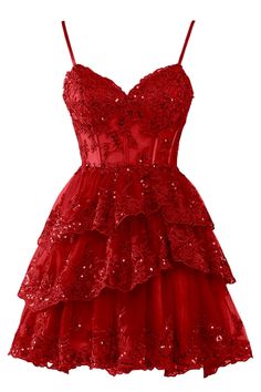 PRICES MAY VARY. Polyester,Full Lined,100% Handmade Drawstring closure Hand Wash Only Features: Tulle, lace applique, sparkly sequin, corset, tiered, spaghetti straps,v neck, a-line, short, bodice, layered, above knee length, polyester, full lined,homecoming dress, graduation dress, prom dress,cocktail dress,party dress, ball dress, formal dress. Size: When you choose the size for this lace homecoming dress, please read our size chart, then choose accordingly. Occasion: Whether you are dressing Short Homecoming Dresses Red, Corset Dress Formal Short, Short Red Formal Dress, Dark Red Homecoming Dresses, Corset Short Dress, Pink Short Prom Dress, Short Dresses Formal, Dresses Red Short, Red Short Dress