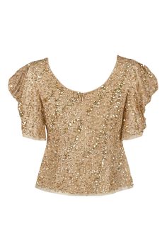 Final Sale Item Discover style and luxury with this Adrianna Papell top. Crafted with a boat neck and short sleeves, this mesh top is beautifully embellished with an eye-catching zipper back. An exquisite option for any occasion. Glamorous Short Sleeve Blouse, Glamorous Embellished Short Sleeve Blouse, Glamorous Short Sleeve Embellished Blouse, Festive Embellished Gold Tops, Festive Gold Embellished Tops, Gold Sequined Short Sleeve Top, Gold Sequin Short Sleeve Top, Glamorous Embellished Tops For Festive Season, Glamorous Gold Short Sleeve Top