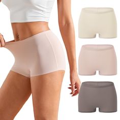 PRICES MAY VARY. Comfy Boxer Shorts: Our boyshorts panties for women have Lightweight, Breathable fabric to keep you cool with 85% Polyamide & 15% Elastane, Soft touching, smooth, good for daily wear or sleeping Anti Chafing Boyshorts & No Rolling: Full coverage underwear shorts wrap your hips well, perfectly show your natural curves without bunching or tightness Seamless Boyshort Underwear: Comfortable, seamless, no wrinkles, no ride ups, we focus on every tiny design just to give you the best Womens Boxer Briefs, Anti Chafing Shorts, Anti Chafing, Only Jeans, Dress Shorts, Under Dress, Natural Curves, Boxer Shorts, Boxer Briefs