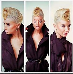 Retro updo. Editorial Hairstyles, Blond Hairstyle, Epic Hair, Vintage Updo, French Roll, New Hair Styles, Hair Styles And Color