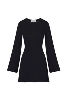 DESCRIPTION Our Bell Sleeve Knit Mini Dress is the ideal mix of LBD versatility and effortless sex appeal. The flared sleeve and mini length evoke the ease and sensuality of 60s era Jane Birkin with an allure that is timeless. PRODUCT DETAILS Fits true to size Jersey knit Vegan fabric Pullover Unlined Composition: 96% TENCEL™ modal, 4% spandex Machine washable or eco-friendly dry clean Made in Los Angeles 60s Black Mini Dress, Black Knit Mini Dress, Bell Sleeve Black Dress, 60’s Dress, 60s Black Dress, 60s Clothes, Bell Sleeve Mini Dress, Black Bell Sleeve Dress, 60s Mini Dress