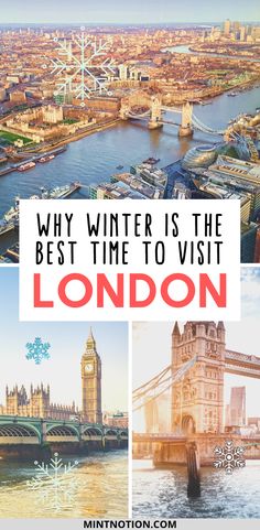 the london skyline with text overlay that reads why winter is the best time to visit london