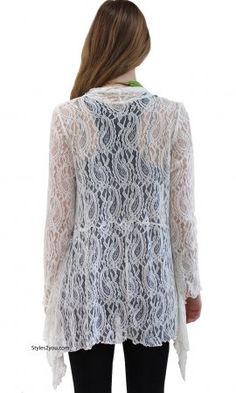 Maya Victorian Modern Vintage Lace Cardigan In Ivory Fitted White Lace Top For Layering, Spring Lace Top With Lace Sleeves For Layering, Fitted Summer Cardigan With Lace Trim, Summer Fitted Cardigan With Lace Trim, Crochet Lace Top For Layering, Fall Lace Top For Layering, Spring Delicate Lace Top For Layering, Elegant Lace Top With Lace Sleeves For Layering, Elegant Lace Top For Layering