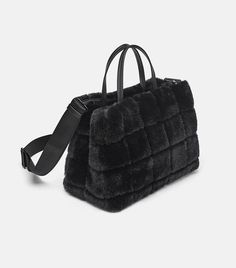 Fur Tote Bag, Png Outfits, Leather Macbook Case, Range Bag, Grocery Foods, Fur Accessories, Latest Bags, Handbag Wallet, Black Faux Fur