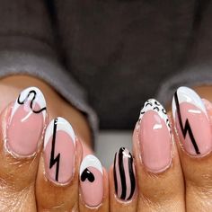 Alicia on Instagram: "Inspo: @studiosixty12 #memphis #memphisnails #memphisnailtech #memphishair #memphissalon #choose901 #nailart #naturalnails #nailpro #acrylicnails #atna1ls #gelmanicure #nails #memphisesthetician  #memphisspa #memphismua #memphislashes #memphiswax #memphisbraids #memphishairstylist #memphisskin #memphisevents #memphisnaturals #nashvillenails #ootd" Feminist Nail Art, Neutral Nails Black, Neutral Nails Black Women, Unique Short Nails, Black And White Nail Ideas, Nails Black Women, Grey Nail Art, Natural Nail Designs, Acrylic Nail Powder