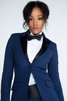 Tuxedo Women Suits, Peak Lapel Tuxedo, Royal Navy Blue, Shawl Collar Tuxedo, Navy Tuxedos, Tuxedo Women, Classic Tuxedo, Black Shawl, Black Tux