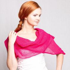 This Fuchsia pink scarf handmade summer scarf is made of high quality Lithuanian linen yarn. It's breathable and natural. It will make any outfit feel more elegant. Measurements: Width: approximately 40 cm / 16 inches Length: approximately 180 cm / 70 inches This is SuperSoftKnits original. Handmade Pink Shawl For Spring, Pink Scarf As Summer Gift, Pink Scarves For Summer Gifts, Knit Scarf Women, Bridesmaid Shawl, Scarf Summer, Bridal Cover Up, Linen Scarf, Summer Scarf