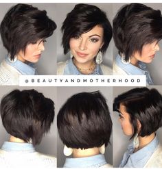 Goth Bob Haircut, Gothic Bob Hairstyle, Mom Haircuts, Short Dark Hair, Crop Hair, Haircuts Straight Hair