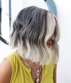 Balayage Gray Hair, White Streak In Hair, Grey Hair Colour, Natural Grey Hair, Timeless Hair, Gray Hair Color Ideas, Ashy Hair, Color Block Hair, Money Pieces