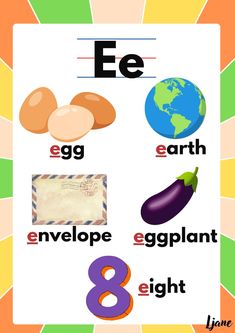 an english poster with the words ee and eggplant, eight eight eight eight eight eight