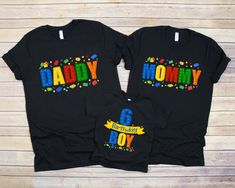 Custom Building Blocks Family Matching Birthday Shirts, Building Block Birthday Boy Girl Shirt, Bricks Birthday Shirt, Birthday Gift --How To Order-- 1-) Please, Check and Review all Photos. 2-) Choose Your T-Shirt Size and Model From the "Size" Menu. 3-) Choose Your T-Shirt Color from "Primary Color" Menu. 4-)Choose the quantity as much as you want. 5-) Click ADD TO CART. You can go back to add more product color for your family members anytime you want, or you can complete the checkout process. 6-) Please click the "Proceed to Check Out" button 7-) Finally, Processing time is 1-3 days. Shipping time is based on the shipping type you'll select at checkout. -When you check out, you can add a note to seller for any request. -The shirts are very high quality and super soft comfortable shirts Lego Birthday Tshirt Ideas, Lego Shirts Birthday, Legoland Family Shirts, Legoland Family Shirt Ideas, Lego Birthday Shirt, Lego Shirts, 6th Birthday Boys, Matching Birthday Shirts, Comfortable Shirts