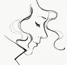 a drawing of a woman with her eyes closed