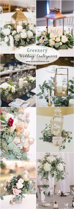 wedding centerpieces with flowers and greenery