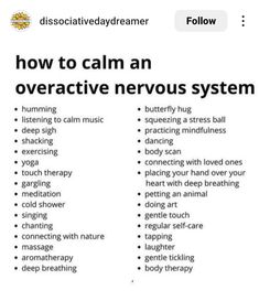 How To Help Nightmares, How To Calm Down When Nervous, Nervous System Exercise, Soothe Nervous System, Healthy Nervous System, How To Reset Nervous System, How To Calm Nervous System, Calming The Nervous System, Nervous System Regulation Techniques