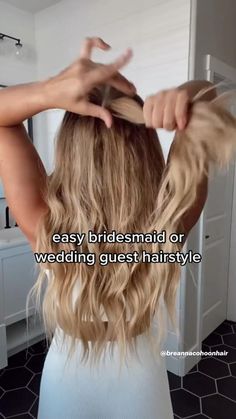 Wedding Guest Hairstyles For Long Thick Hair, Easy Wedding Guest Updos For Long Hair, Wedding Guest Curly Hairstyles, Summer Wedding Hairstyles For Guests, Curly Hair Wedding Guest Styles, Heatless Hairstyles For Long Hair, Easy Wedding Hairstyles Do It Yourself, Hairstyles For Long Hair Easy, Guest Hair