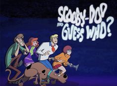 cartoon characters with the words scooby - do and guess who? in front of them