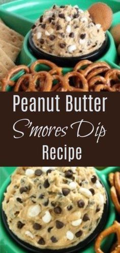 peanut butter s'mores dip recipe with pretzels and pretzels