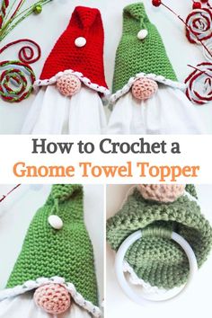 how to crochet a gnome towel topper with free pattern and video instructions