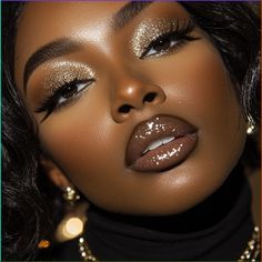 Eye Make Up Dark Skin, Subtle Homecoming Makeup, Sultry Fall Makeup, Matte Smokey Eye For Brown Eyes, Black And Gold Eye Makeup Dark Skin, Boho Makeup Looks Black Women, Jackie Aina Makeup Looks, Black Women Smokey Eye Makeup, Makeup Looks For Brown Women