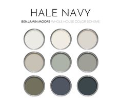 the color scheme for hale navy is shown in several different shades and sizes, including grays