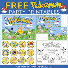 free pokemon party printables for kids