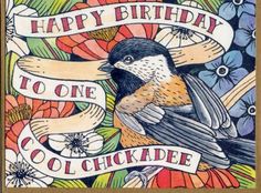 a birthday card with a bird on it