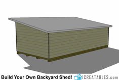 a drawing of a shed with the door open to show how it's built