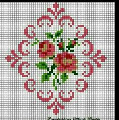 a cross stitch pattern with roses on it