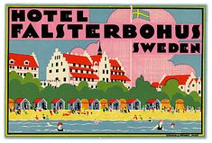 an advertisement for the hotel falsterbrouhs in sweden, germany