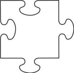 the outline of a puzzle piece is shown in black and white, with one missing