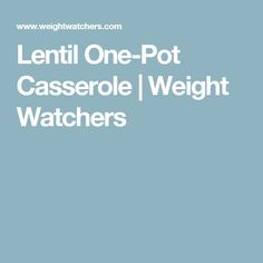 the words lentti one - pot casserole weight watchers on a blue background