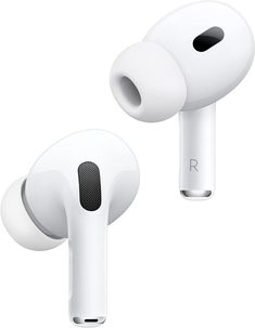 an image of two airpods that are in the shape of headset earbuds