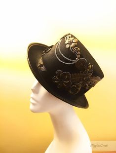 Mechanical Aesthetic, Steampunk Hats, Elegant Face Mask, Vintage Baubles, Victorian Top, Steam Machine, Steampunk Hat, Prom Dance, Carnival Festival