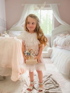 Petite Maison Kids. Dove Lace Overlay Dress. Beige satin-lined dress with floral lace overlay and crepe petal sleeves. Soft tulle ruffles on neckline and trim. Back zipper closure. Bodice with cotton lining. Flower Overlay, Petal Sleeves, Tulle Ruffles, Elegant Fabric, Beige Dress, Petal Sleeve, Lace Overlay Dress, Dress Beige, Soft Tulle