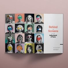 the book behind the screens is about women with face paint on their faces and different facial expressions