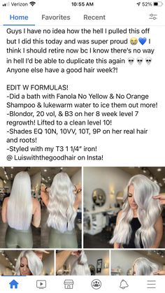 Bright Cool Blonde Hair, Redken Platinum Ice Toner, Platinum Redken Formula, White Blonde Toner Formula, White Toner Formulas, White Hair Toner Formula Shades Eq, Toners For White Hair, Redken Platinum Blonde Formula, Platinum Blonde Toner Formula