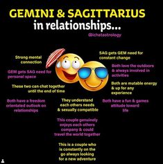 a poster with two emoticions and the caption genni & sagitaruus in relationss